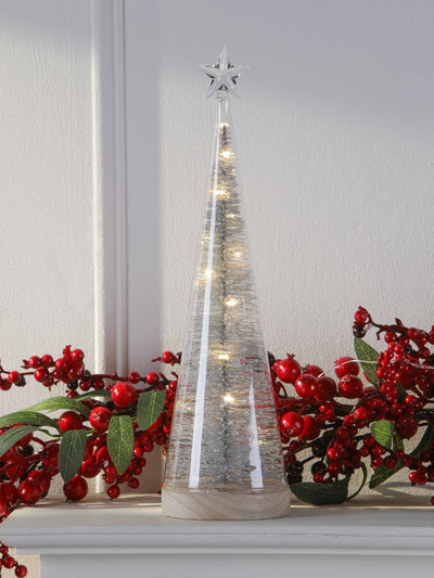 Next Laura Ashley Pre Lit Glass Christmas Tree Ornament, 30cm- Buy online at McGrocer