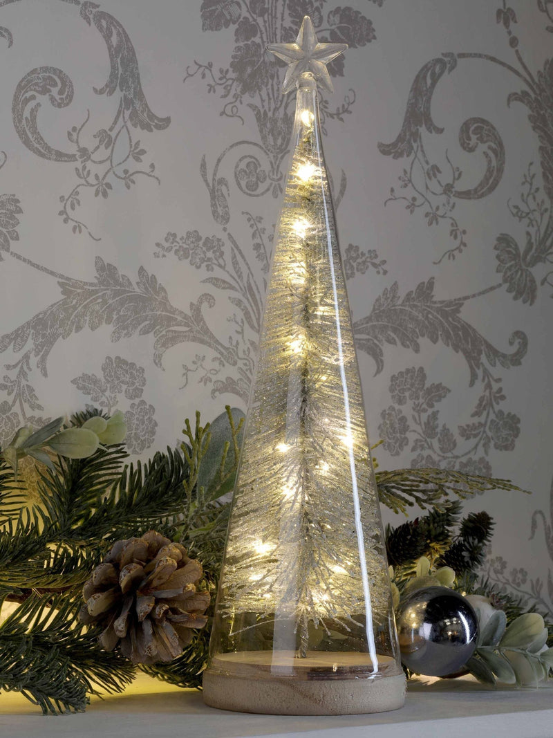 Laura Ashley pre-lit glass Christmas tree ornament 30cm, imported from the UK