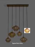 Luca Linear Pendant amber orange glass shade, imported from the UK