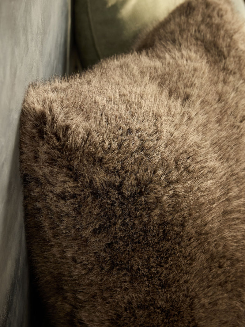 Faux fur cushion brown 50x50cm, imported from the UK