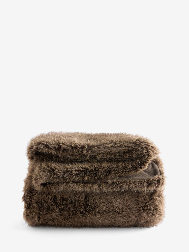 Brown Bear faux fur throw - British product