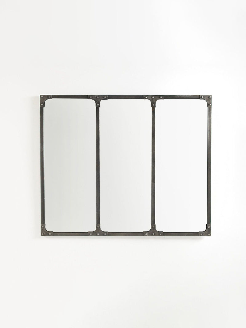 La Redoute Intérieurs brushed metal industrial mirror 120x100cm, UK version