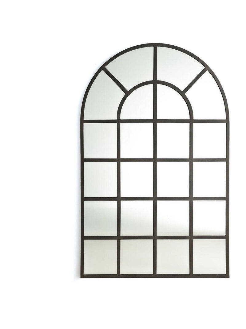 La Redoute Intérieurs brushed metal Lenaig arched industrial mirror 110 x 170cm, UK version