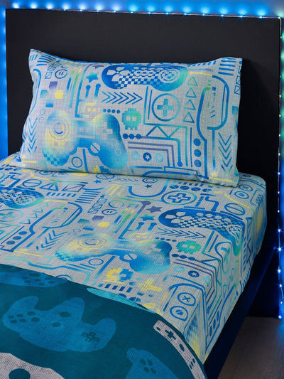 Neste Catherine Lansfield Grey Gamer So Soft Non-Iron Fitted Bed Sheet Enkeltseng - Kjøp online hos McGrocer