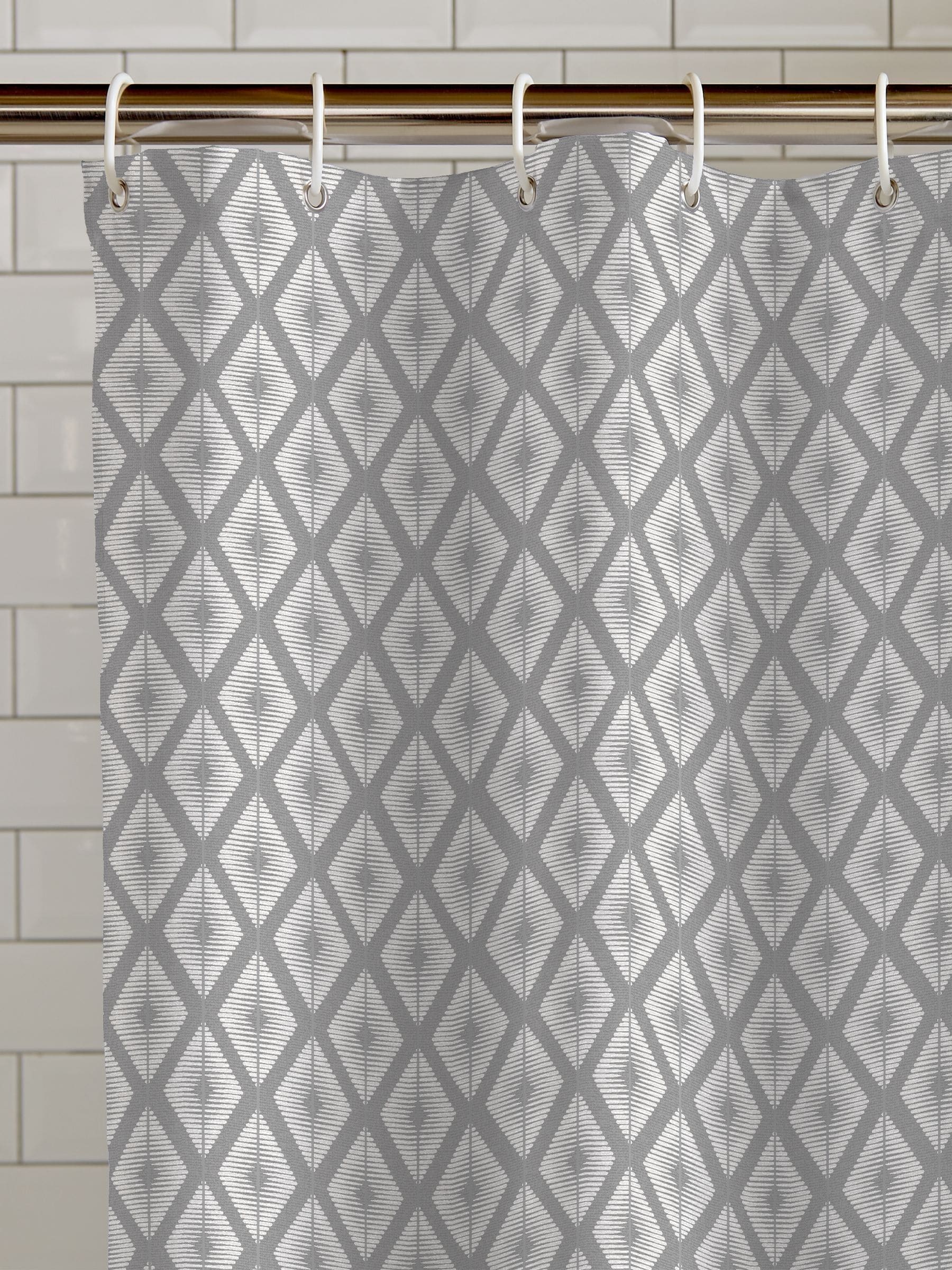 Catherine Lansfield silver diamond shower curtain 180x180 cm - British product