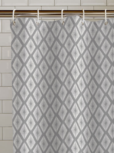 Catherine Lansfield Silver Diamond Shower Curtain Panel 180x180 سم