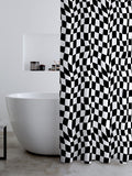 Catherine Lansfield Shower Curtain Black White Checkerboard 180x180 cm - British product