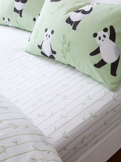 Drap-housse Catherine Lansfield Green Panda Paws