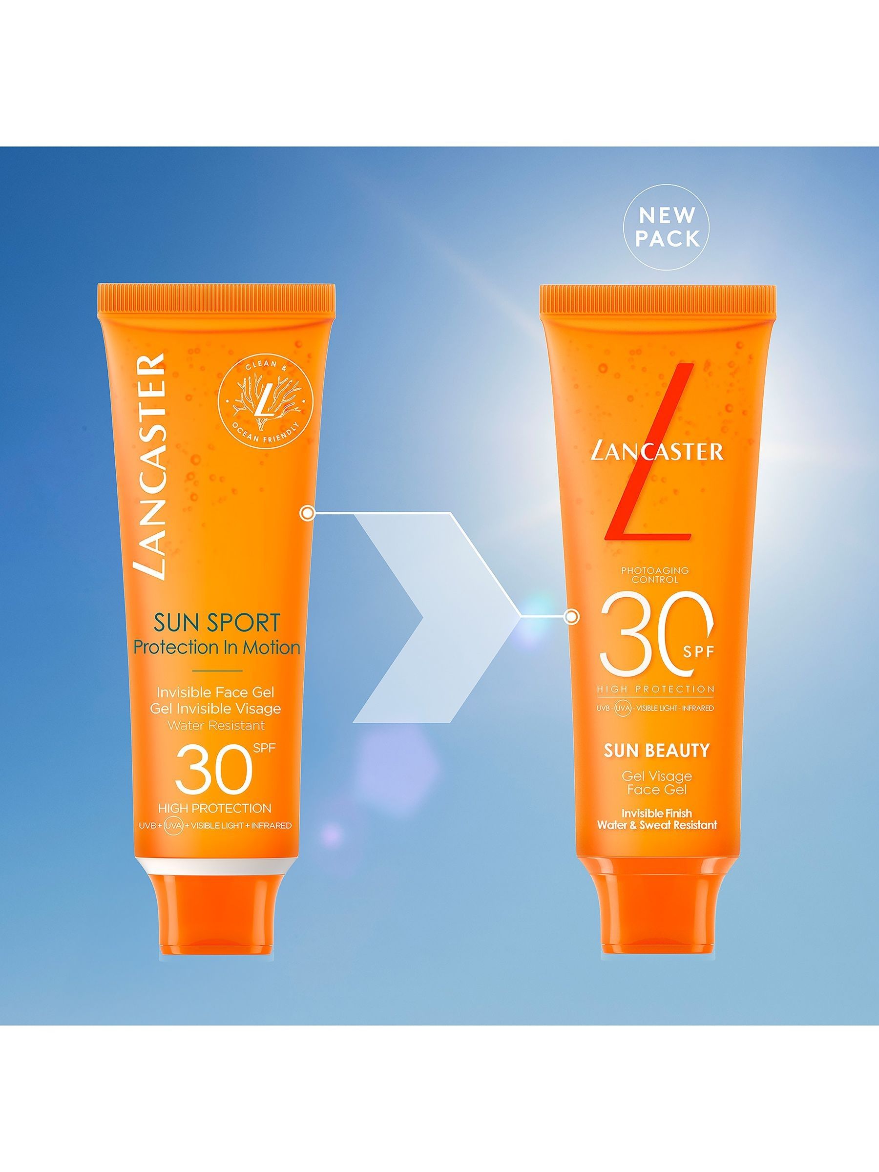 Lancaster Sunscreen SPF 30 Face Gel 50ml, UK version