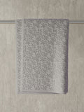Vantona stone grey jacquard leaf hand towel pair, imported from the UK