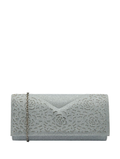 Next Lotus Silver Clutch Bag with Chain- Buy online at McGrocer