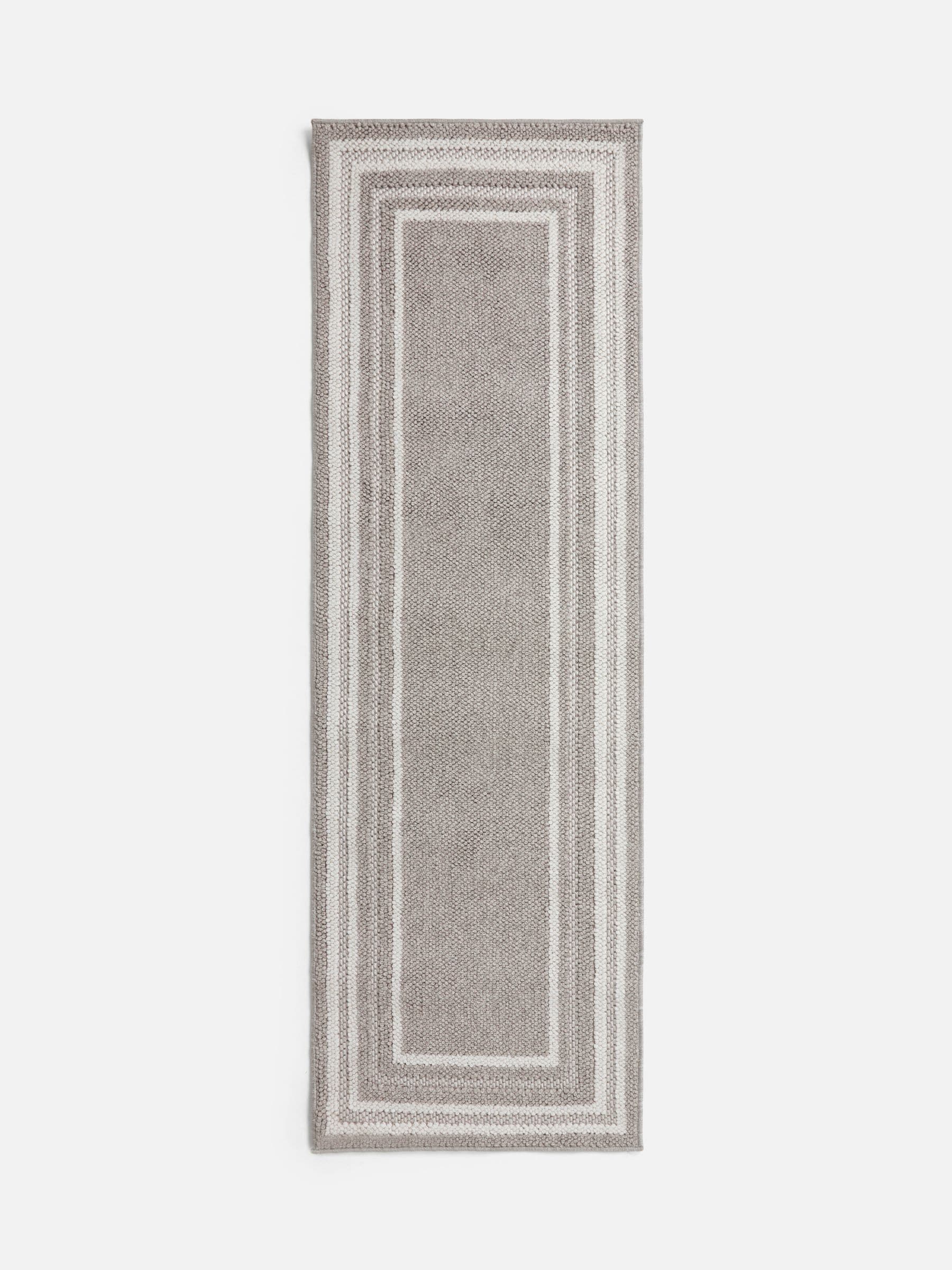 Natural Albie Bobble Border Runner rug - British product