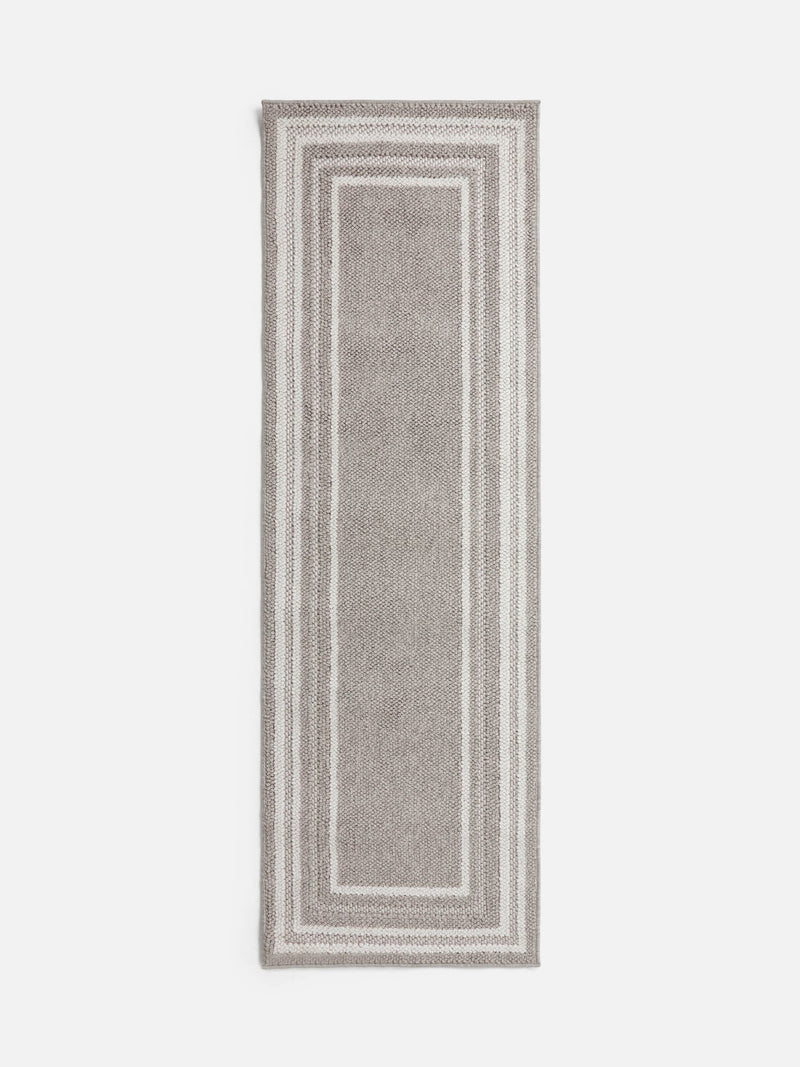 Natural Albie Bobble Border Runner rug - British product
