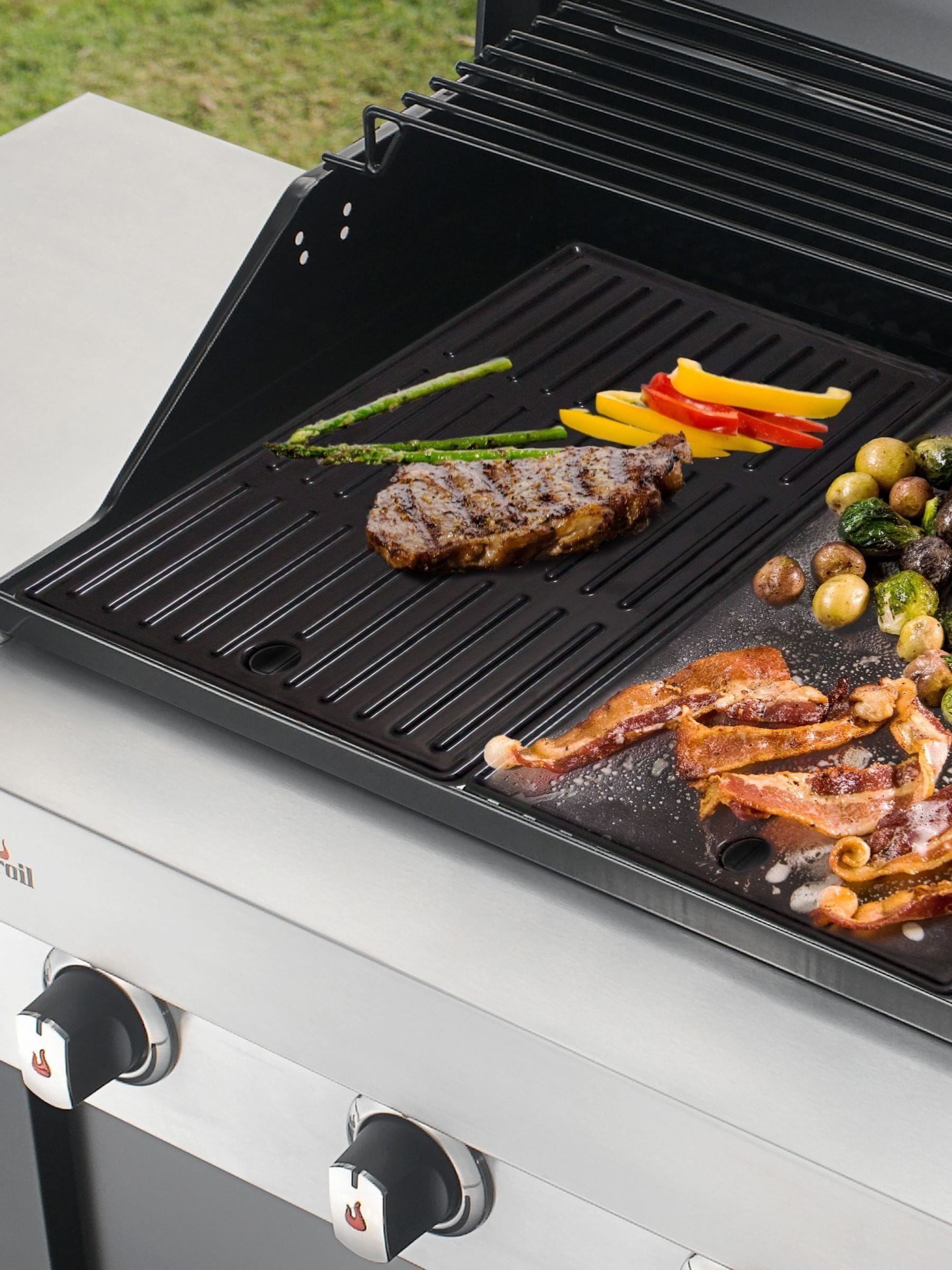 Char-Broil cast iron BBQ griddle plate 43.5cm (British brand)