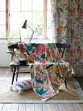 Lucy Tiffney multi floral printed cotton throw 150x120cm - British product