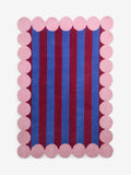 Eleanor Bowmer blue bubble border stripe wool tufted rug (British brand)