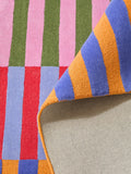 Eleanor Bowmer multi stripe wool tufted rug, imported from the UK