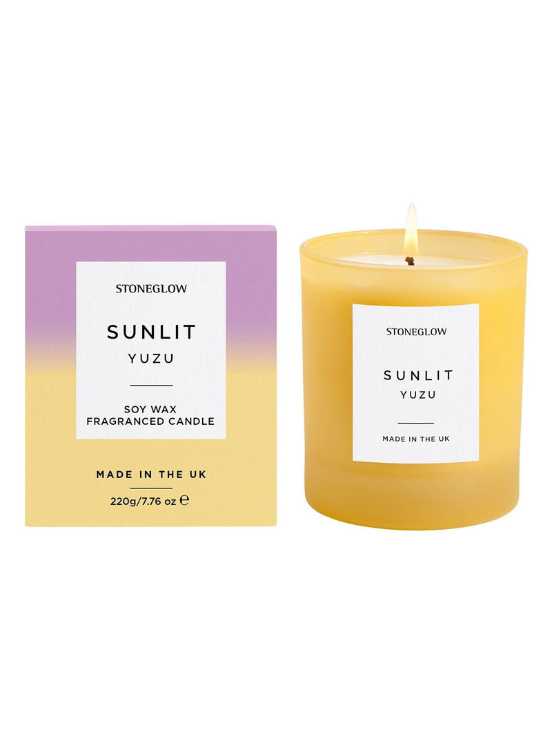 Stoneglow Sunlit Yuzu scented candle 40 hours, imported from the UK