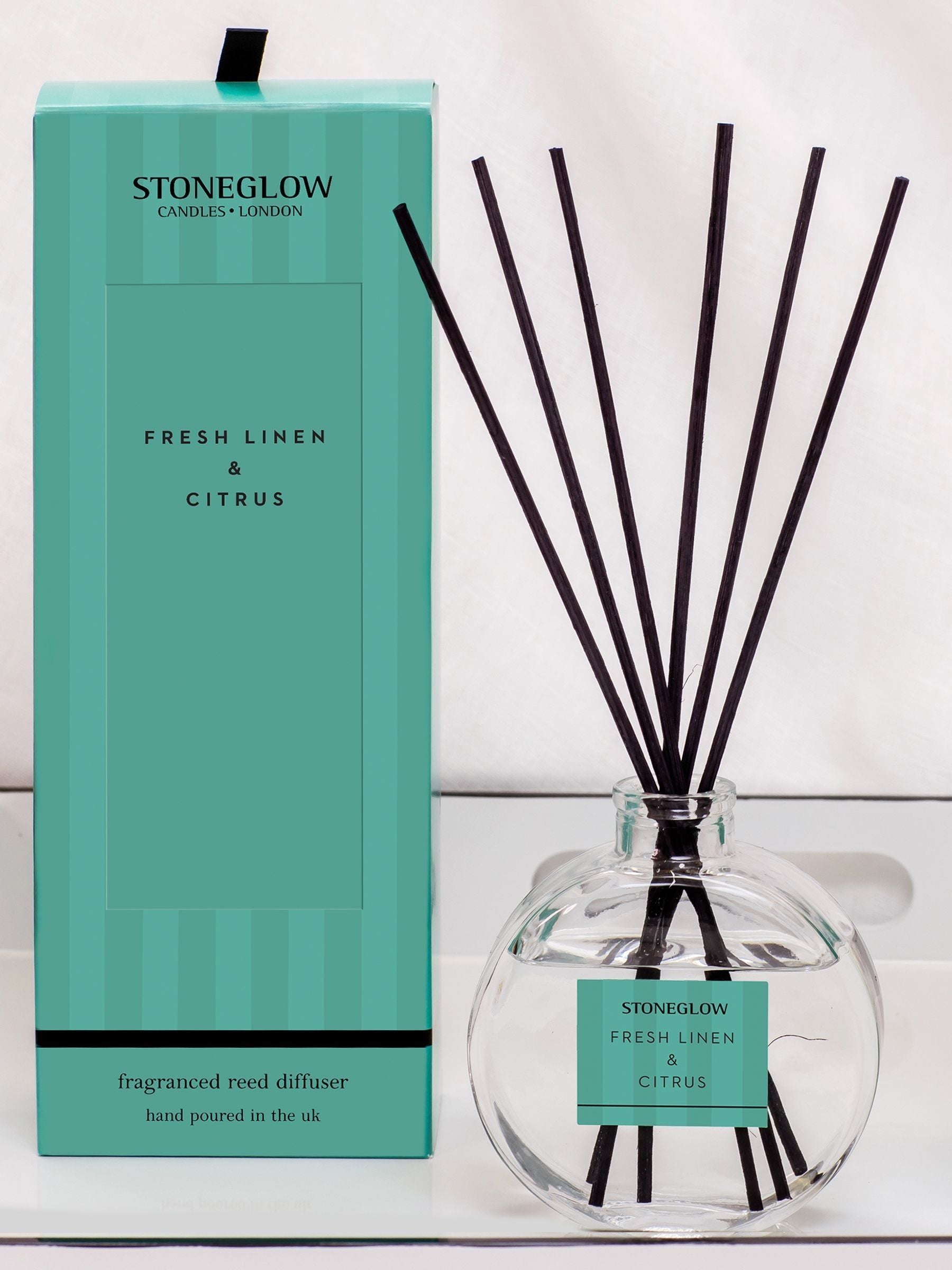 Stoneglow Fresh Linen & Citrus reed diffuser (British brand)
