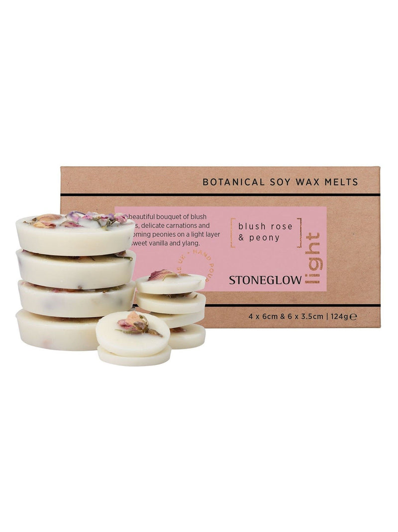 Stoneglow Light Blush Rose & Peony soy wax melts - British product