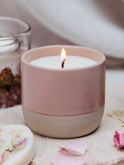 Stoneglow Elements Light Blush Rose & Peony Ceramic Scented Candle - اشترِ عبر الإنترنت من McGrocer
