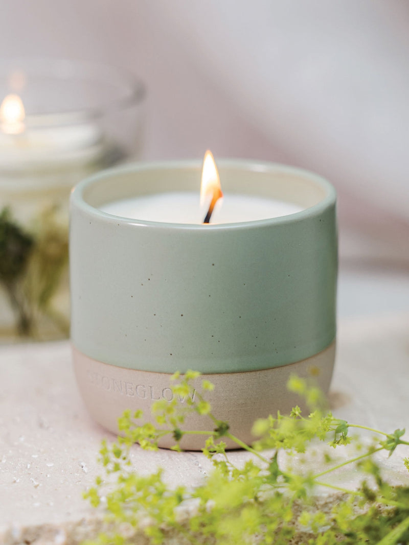Stoneglow Duftkerze aus Keramik mit Apfel- und Limettenduft (britische Marke)