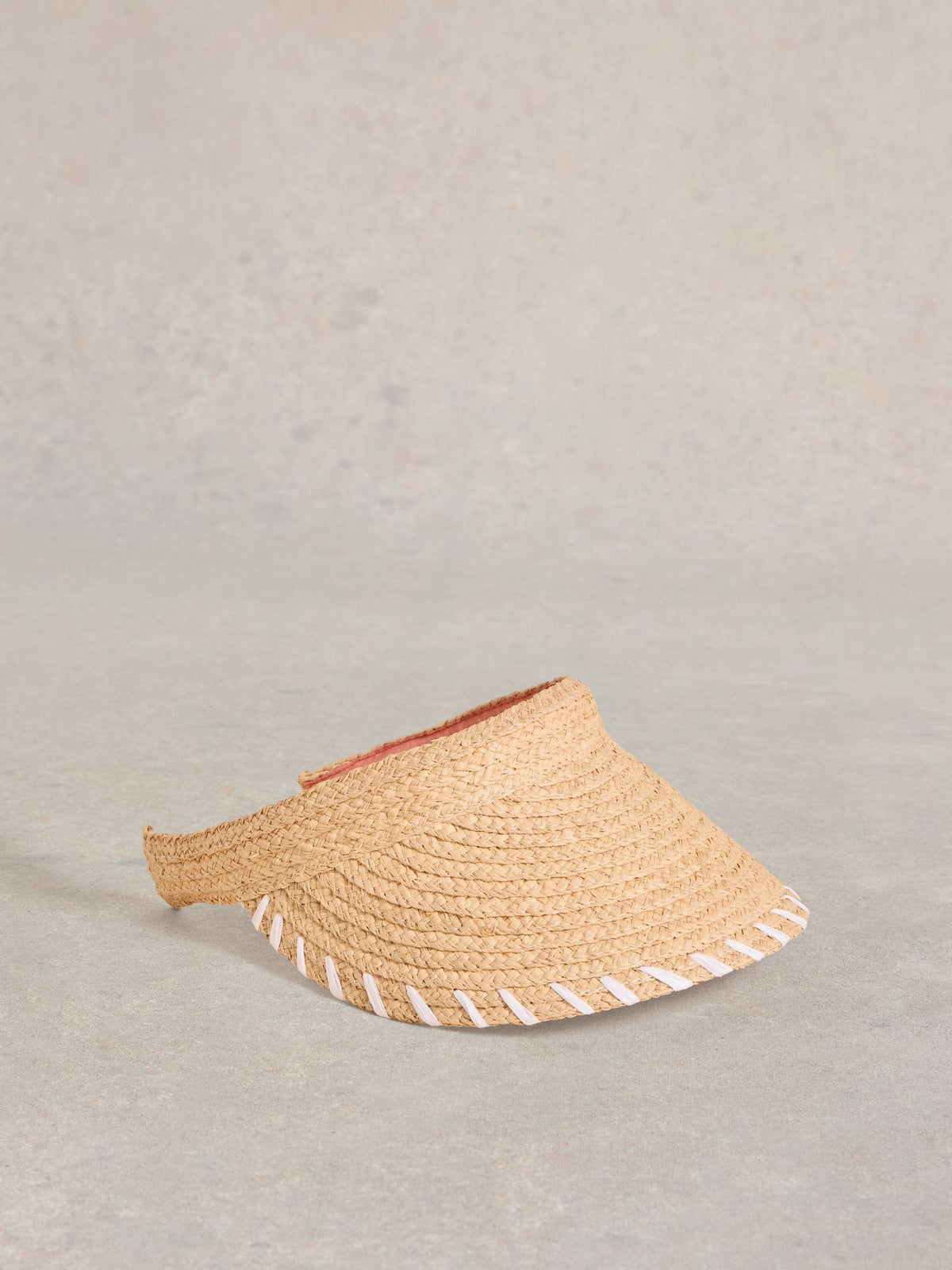 White Stuff Cream Woven Visor Hat