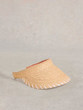 White Stuff Cream Woven Visor Hat
