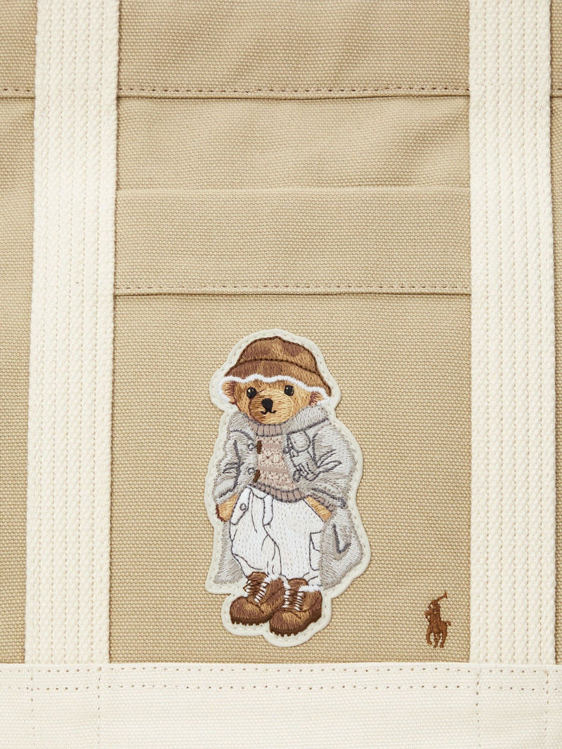 Polo Ralph Lauren natural cotton bear print tote bag (British brand)