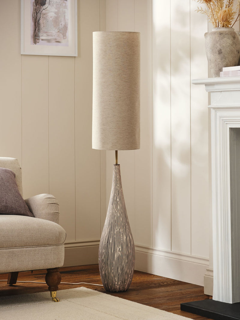 Cream Scratch floor lamp with ceramic base 151.5cm tall, UK version