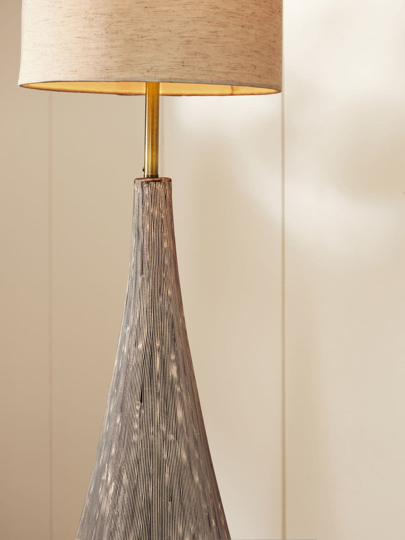 Cream Scratch floor lamp with ceramic base 151.5cm tall, UK version