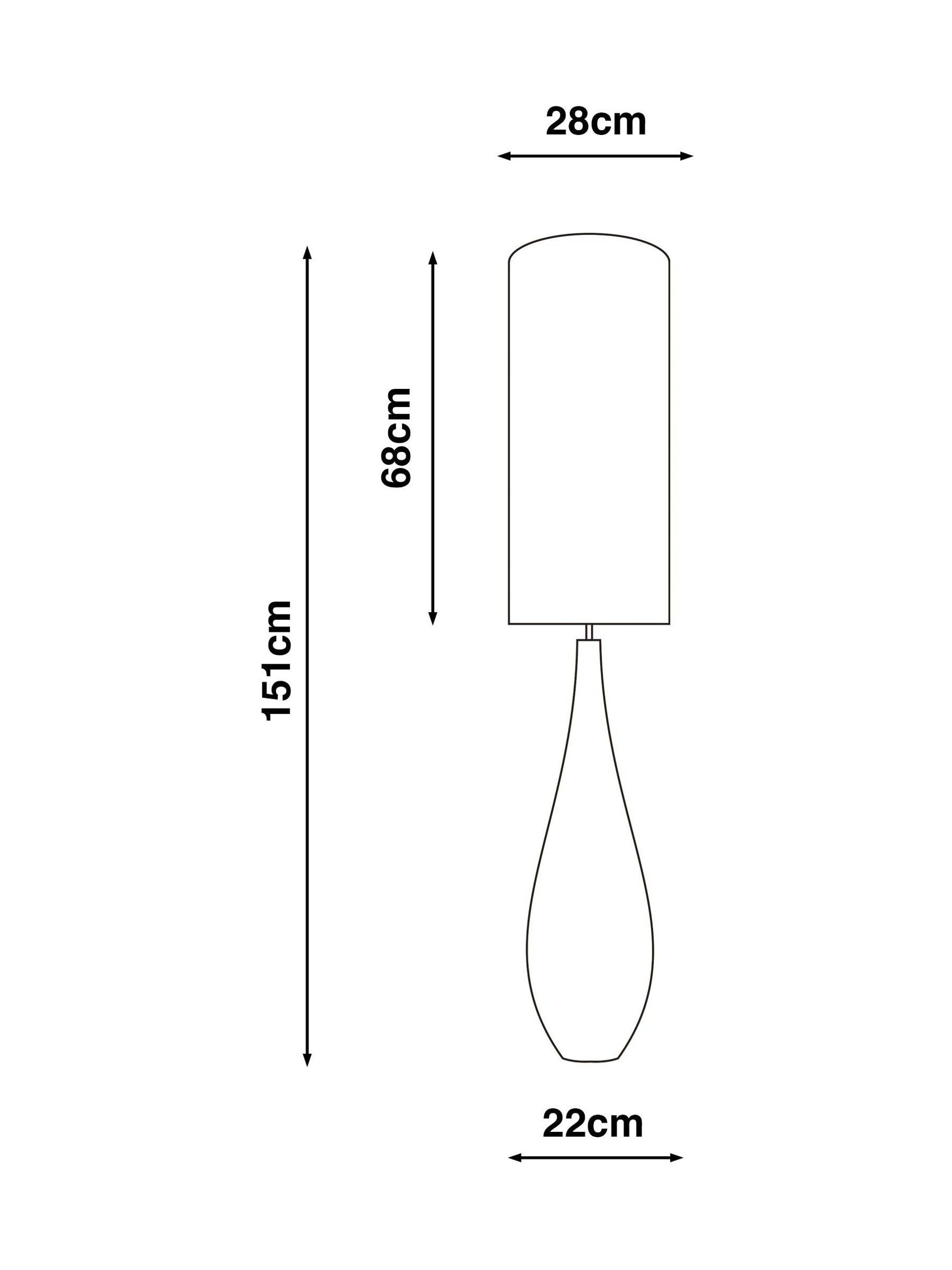 Cream Scratch floor lamp with ceramic base 151.5cm tall, UK version