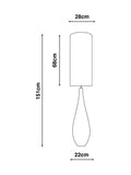 Cream Scratch floor lamp with ceramic base 151.5cm tall, UK version