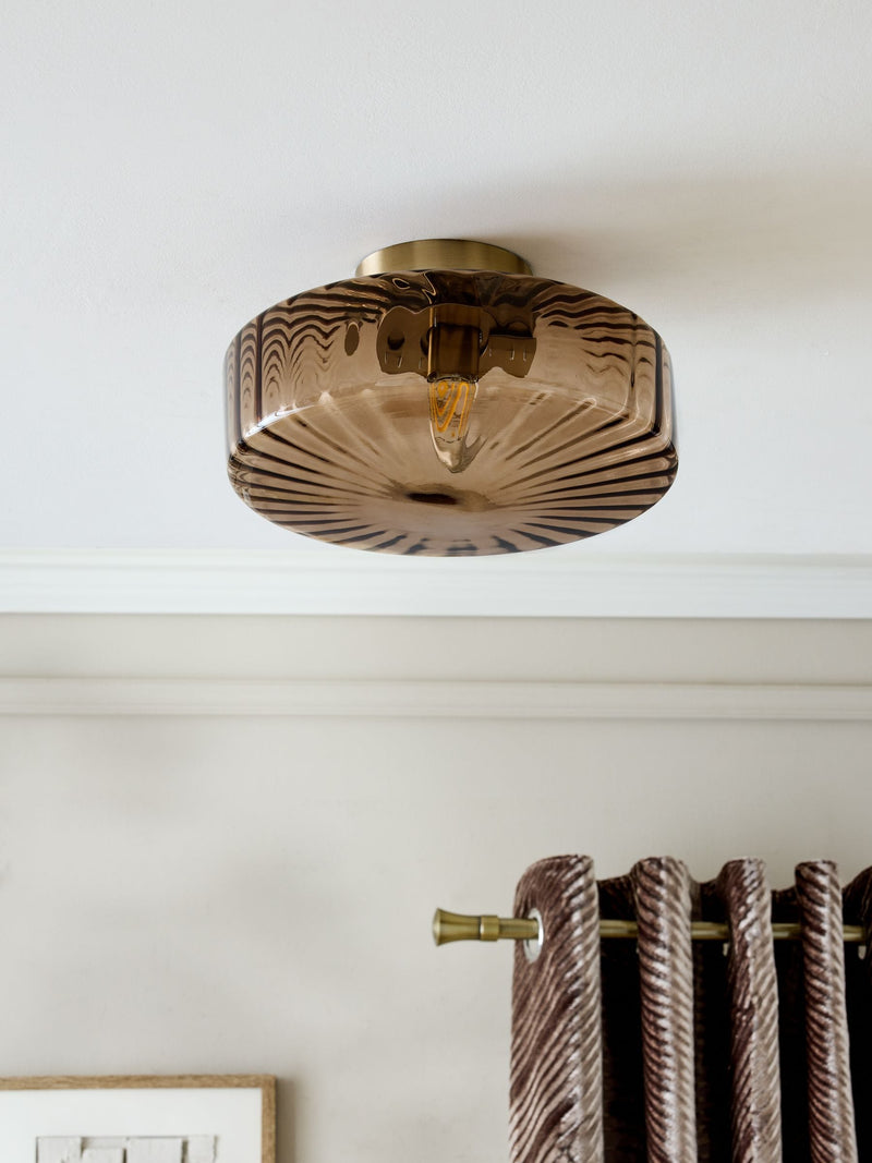 Next chocolate brown flush ceiling light 30cm (British brand)