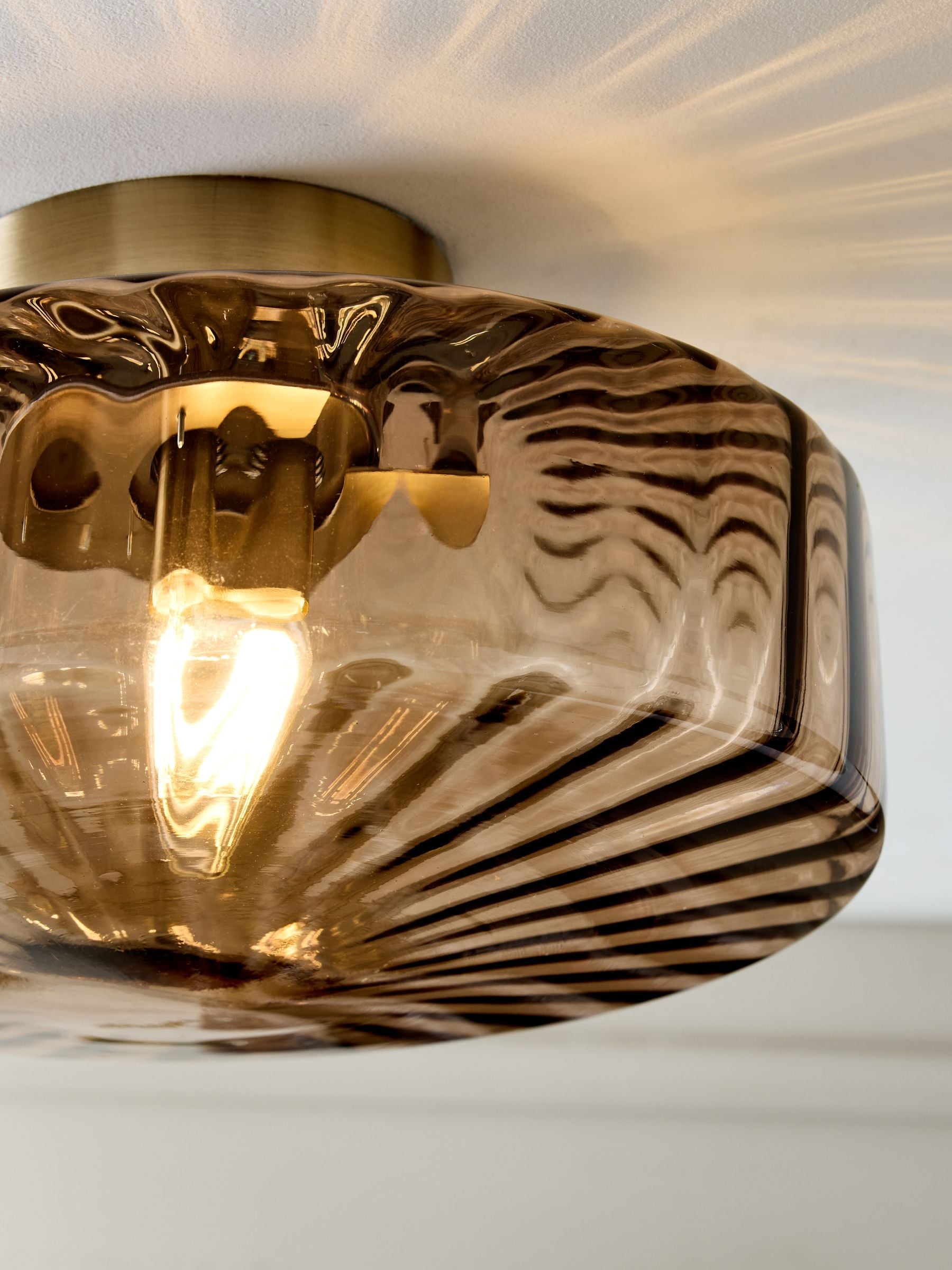 Next chocolate brown flush ceiling light 30cm (British brand)