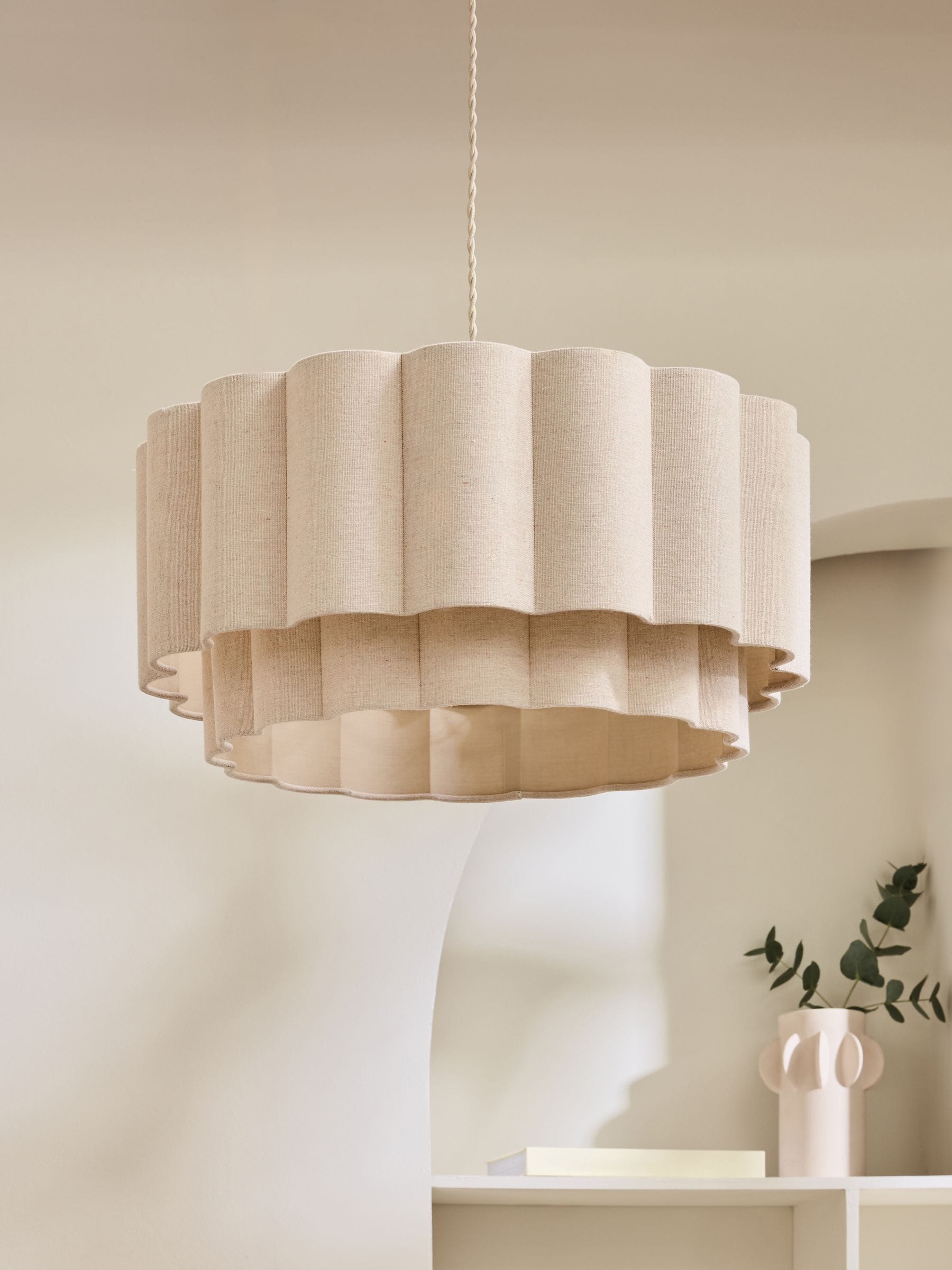 Larson small easy fit ceiling light with scalloped shade - British product