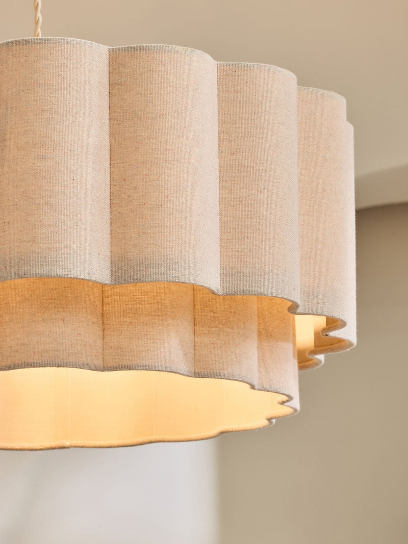 Larson small easy fit ceiling light with scalloped shade - British product
