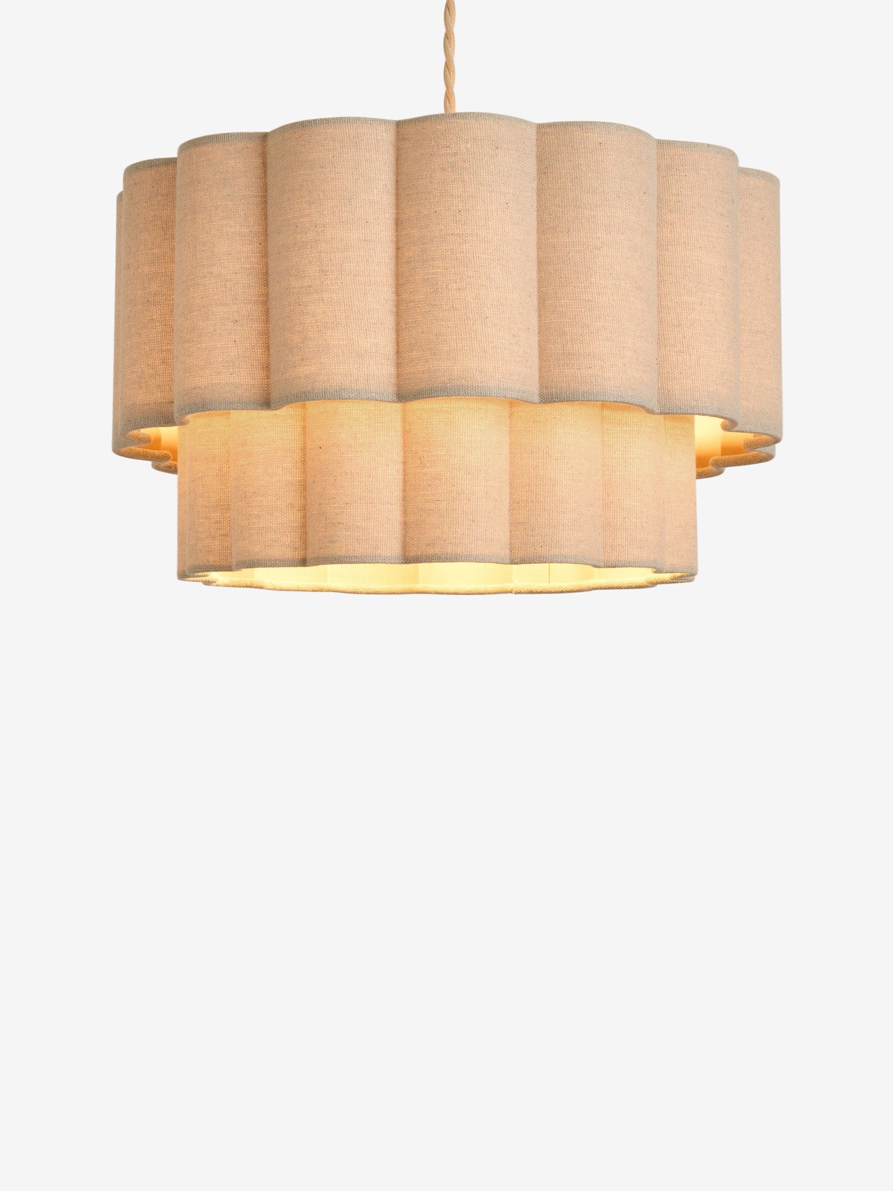 Larson small easy fit ceiling light with scalloped shade - British product