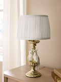 White Cockatoo table lamp resin textile metal - British product