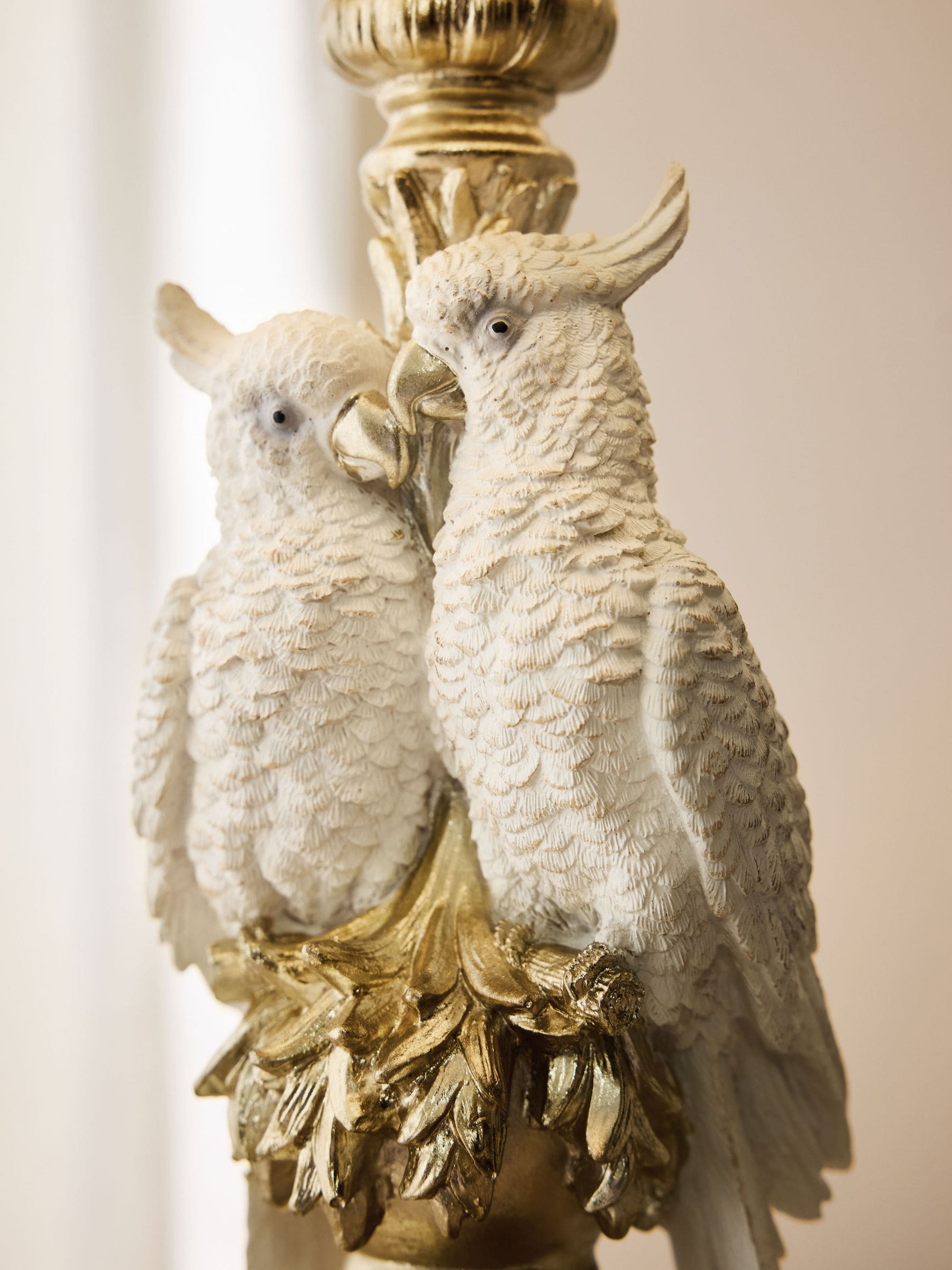 White Cockatoo table lamp resin textile metal - British product