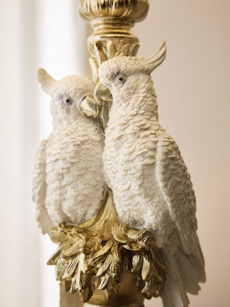 White Cockatoo table lamp resin textile metal - British product