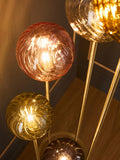Floor lamp with multi-coloured rippled glass shades 159cm (British brand)