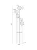 Floor lamp with multi-coloured rippled glass shades 159cm (British brand)