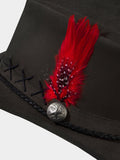 Joe Browns black embroidered leather fedora (British brand)