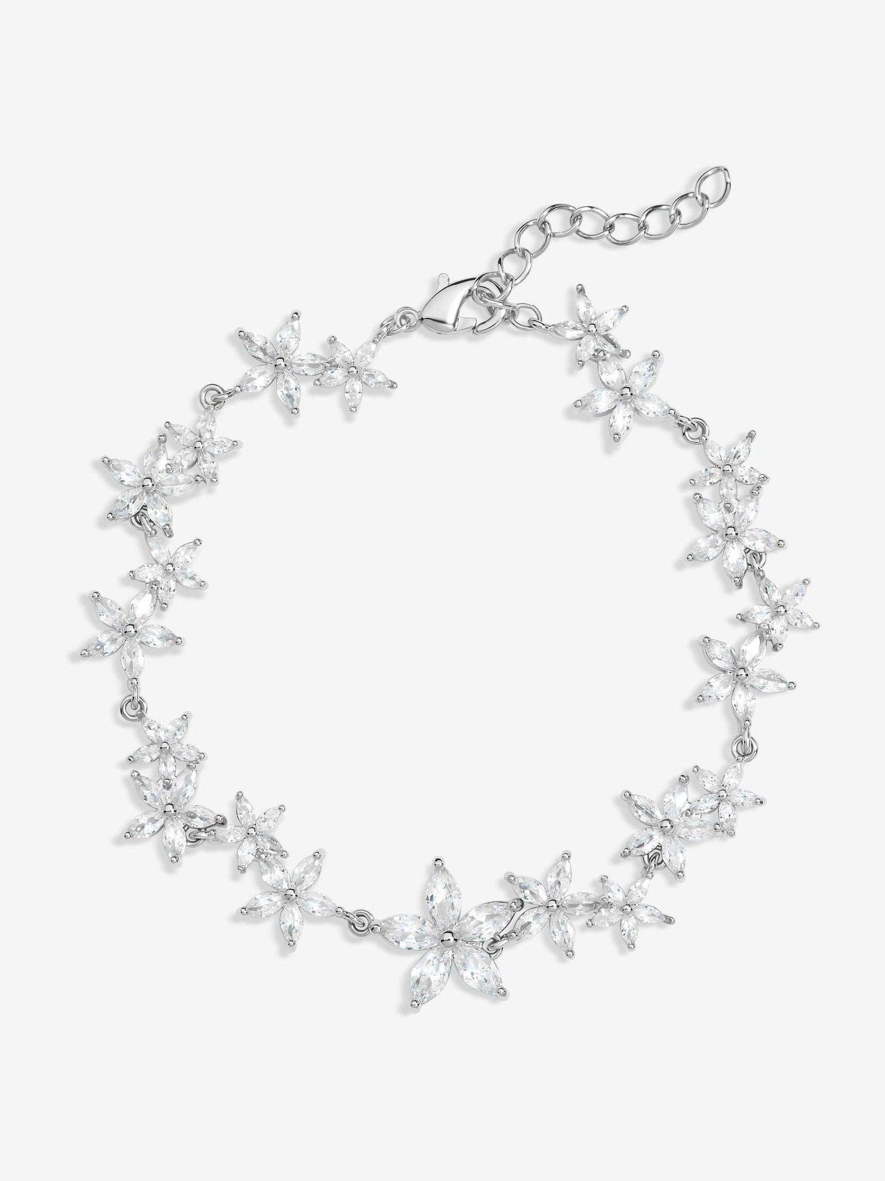 Jon Richard silver tone floral print bracelet, UK version