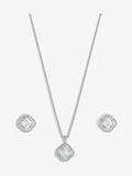 Jon Richard silver tone cubic zirconia clover jewellery set, UK version
