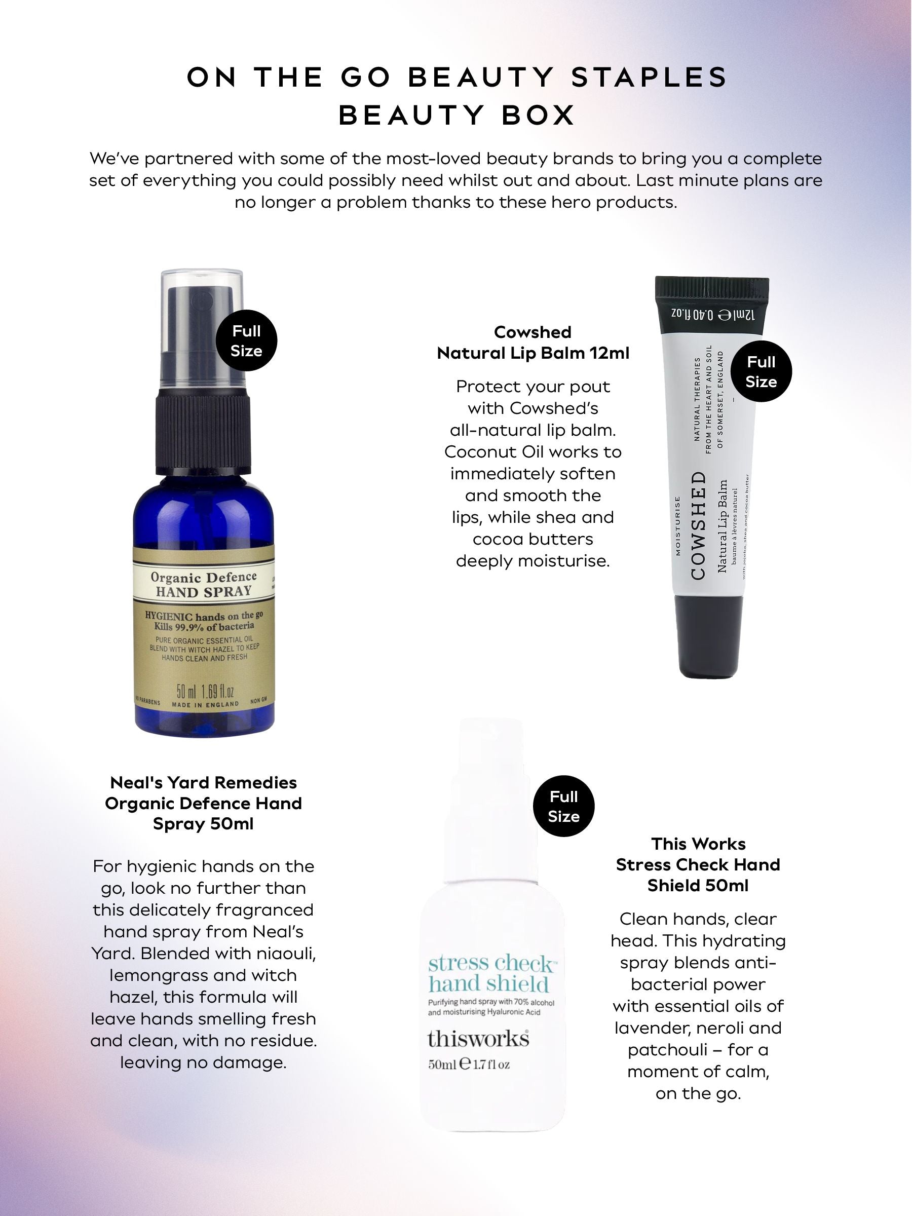 On The Go Beauty Box with skincare and grooming products, imported from the UK