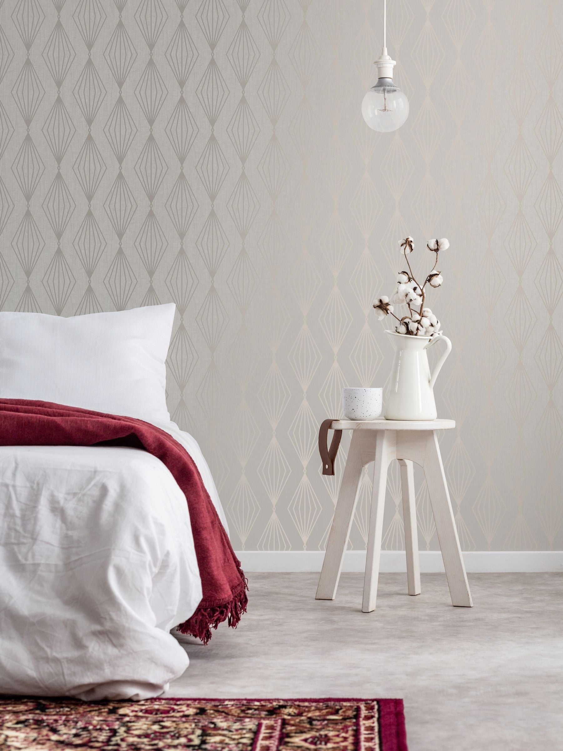 Boutique Pearl Marquise Geo wallpaper sample A4 - British product