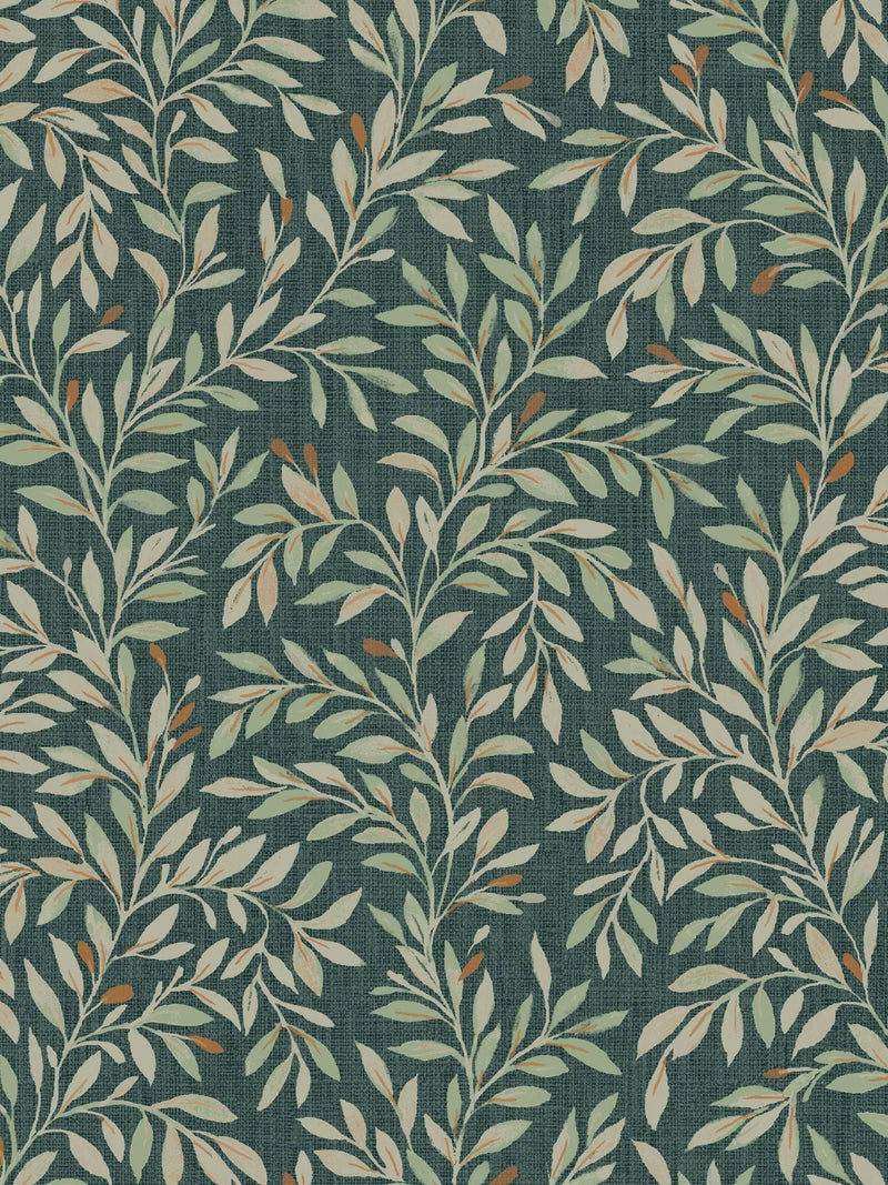 Emerald Ditsy Leaf wallpaper sample A4 - British product