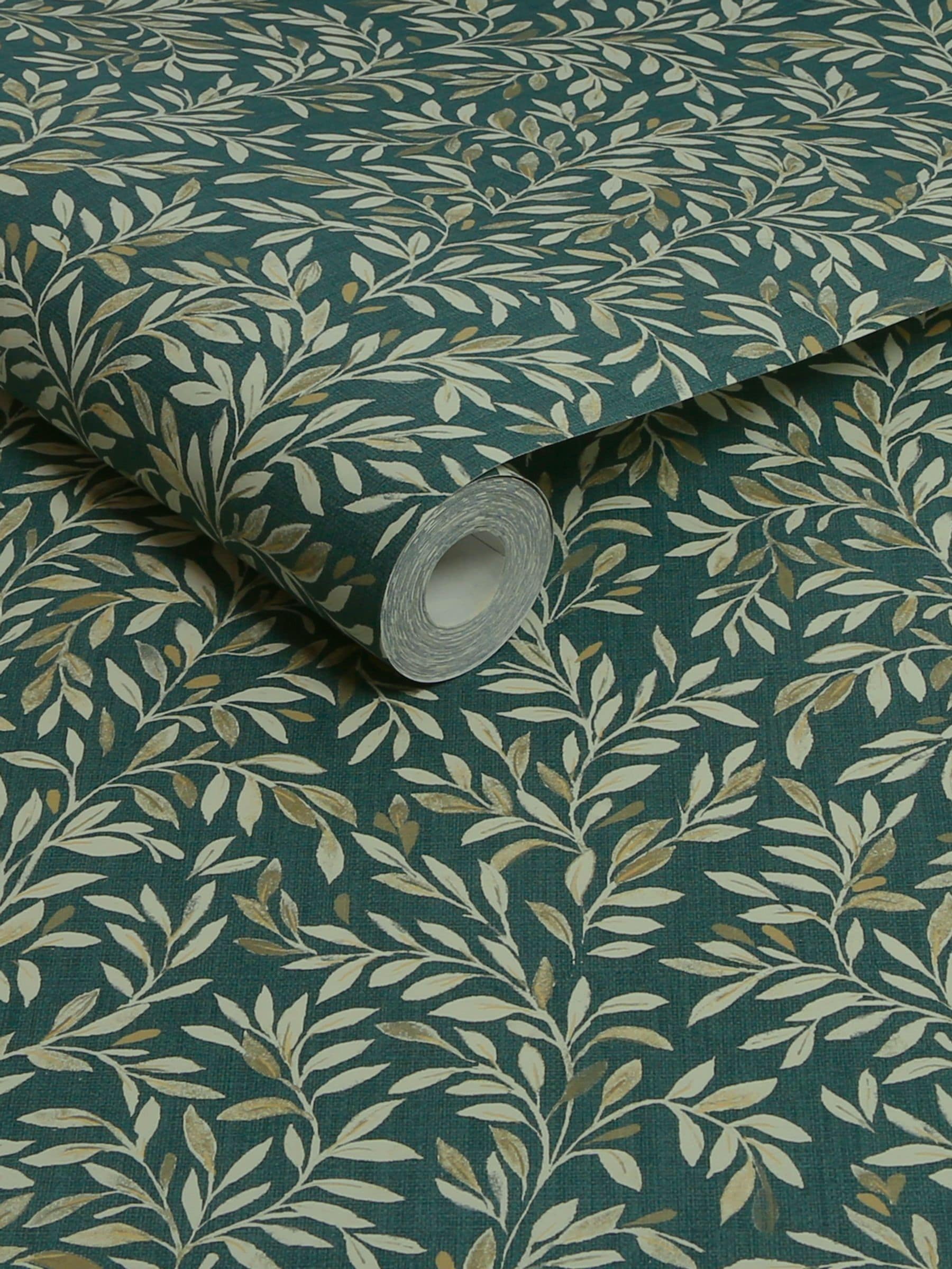 Emerald Ditsy Leaf wallpaper sample A4 - British product